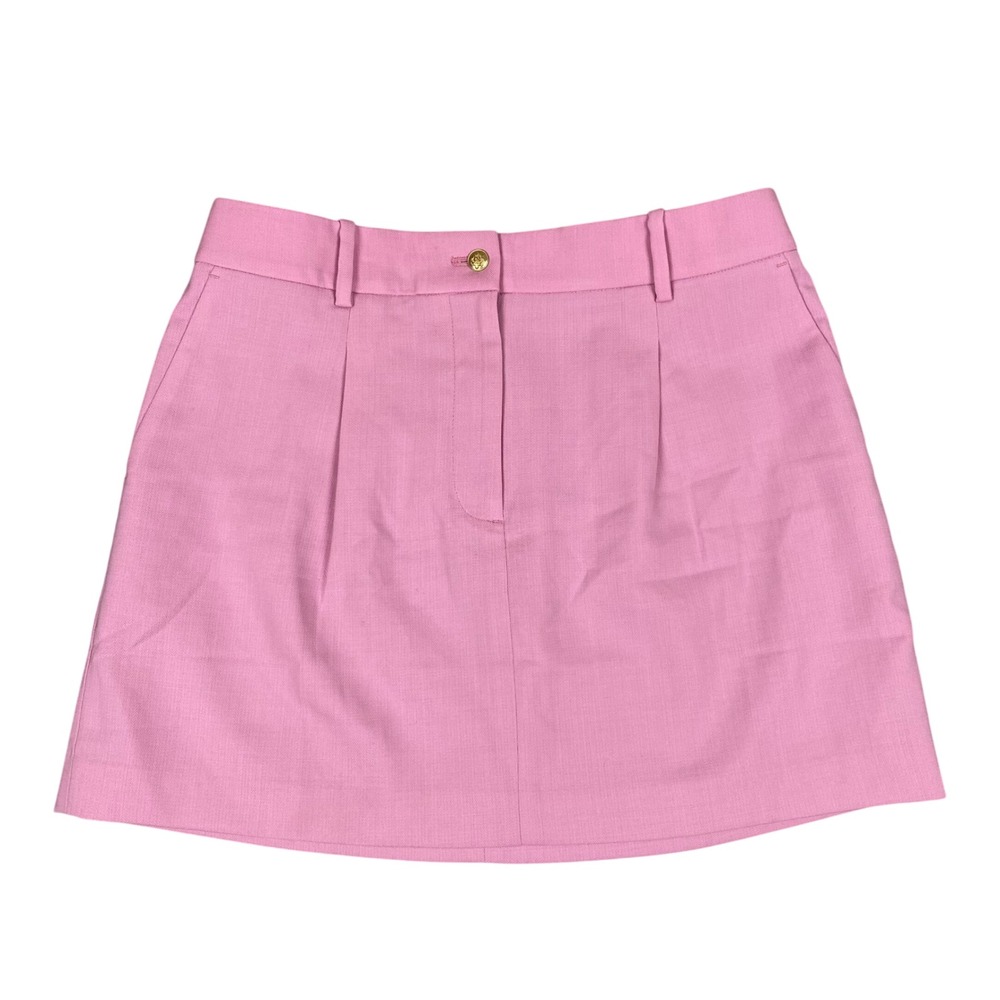 J.Crew Italian Wool Blend Pleated Trouser Mini Skirt Women 10 Pink NWT